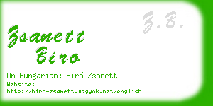 zsanett biro business card