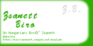 zsanett biro business card